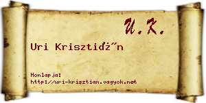 Uri Krisztián névjegykártya