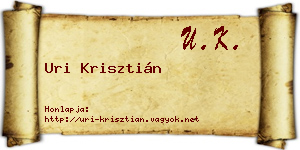 Uri Krisztián névjegykártya